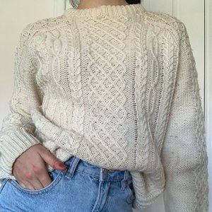 White knit sweater